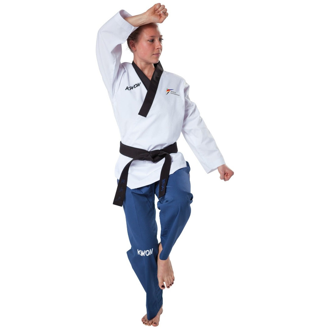 KWON NZ AUSTRALIA TAEKWONDO POOMSAE UNIFORM WOMENS FEMALE WT BLUE PANTS
