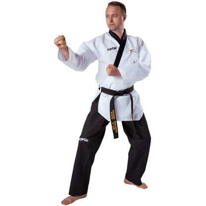 KWON NZ AUSTRALIA TAEKWONDO POOMSAE UNIFORM WT MENS MALE BLACK NAVY PANTS